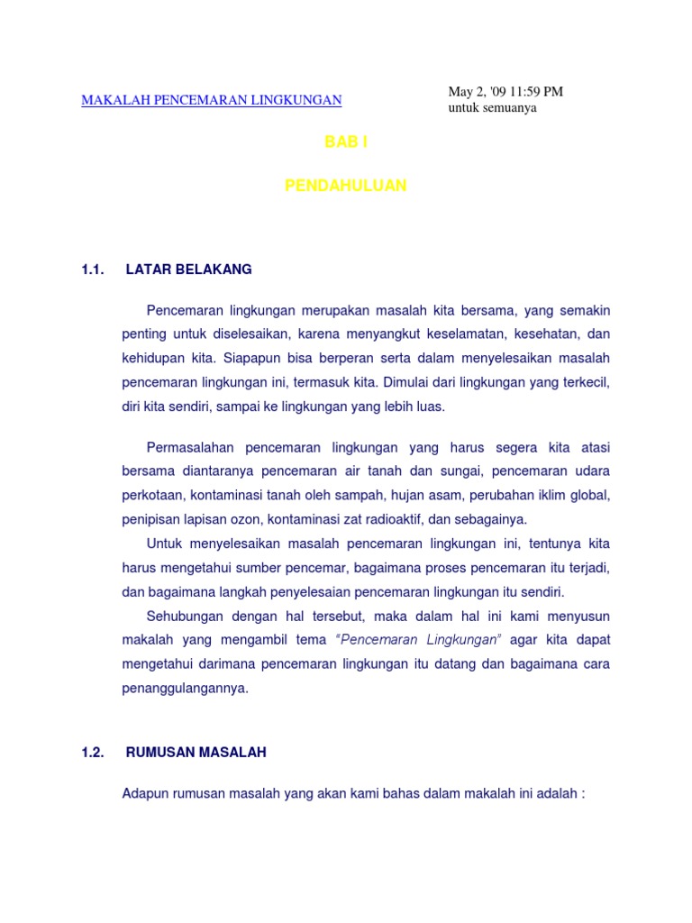 Makalah Pencemaran Lingkungan Docx