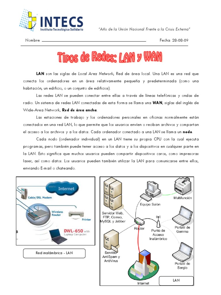Diferencias entre redes LAN y WAN | PDF | Red de área amplia | Red de ...