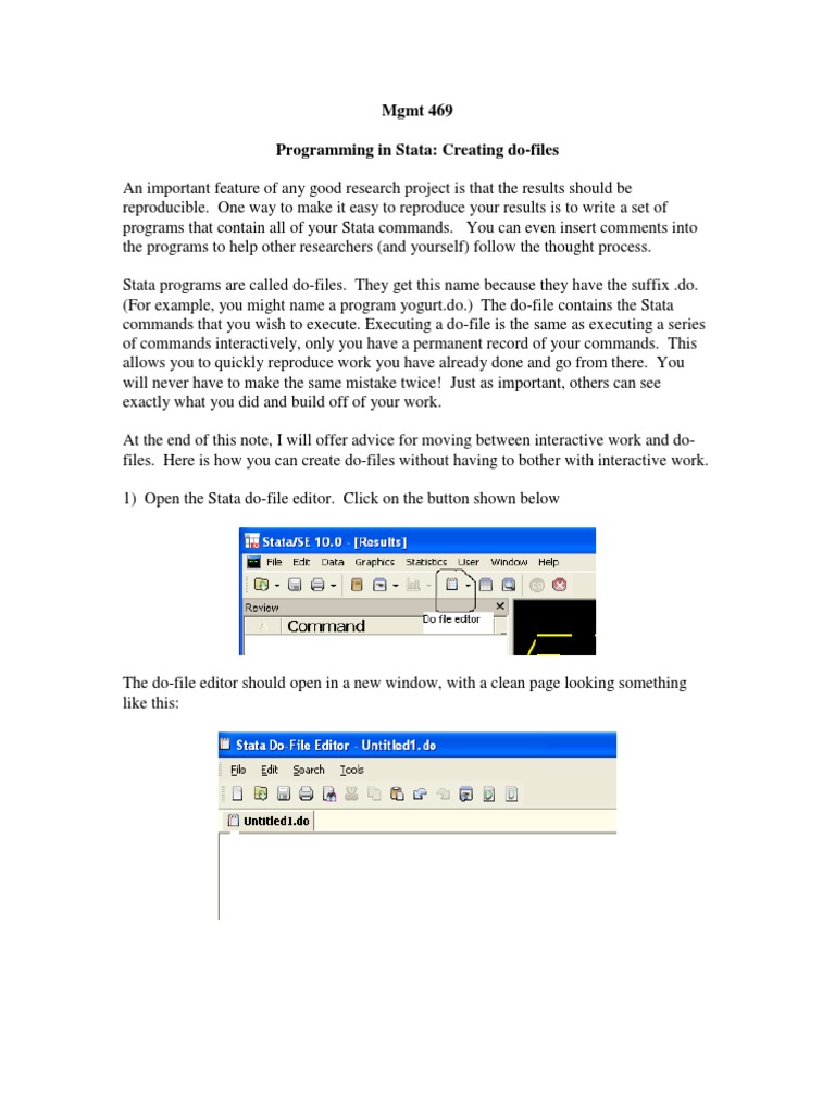 Stata Do-Files for Researchers | PDF | Computer File | Information ...