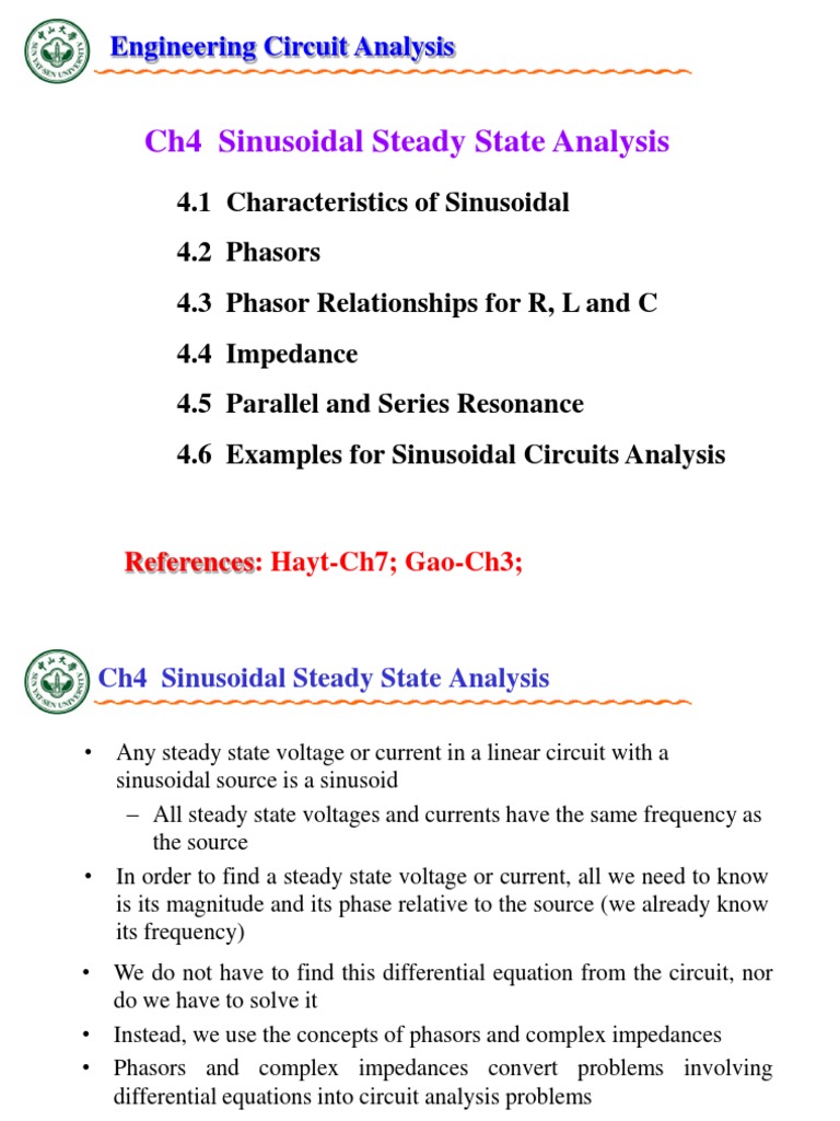Sinusoidal Steady State Analysis | PDF | Electrical Impedance ...
