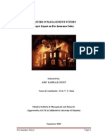 Masters in Management Studies Project Report On Fire Insurance Policy