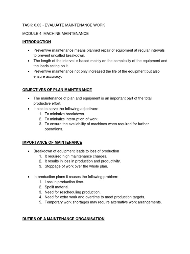 Importance of Preventive Maintenance | PDF | Maintenance | Machines