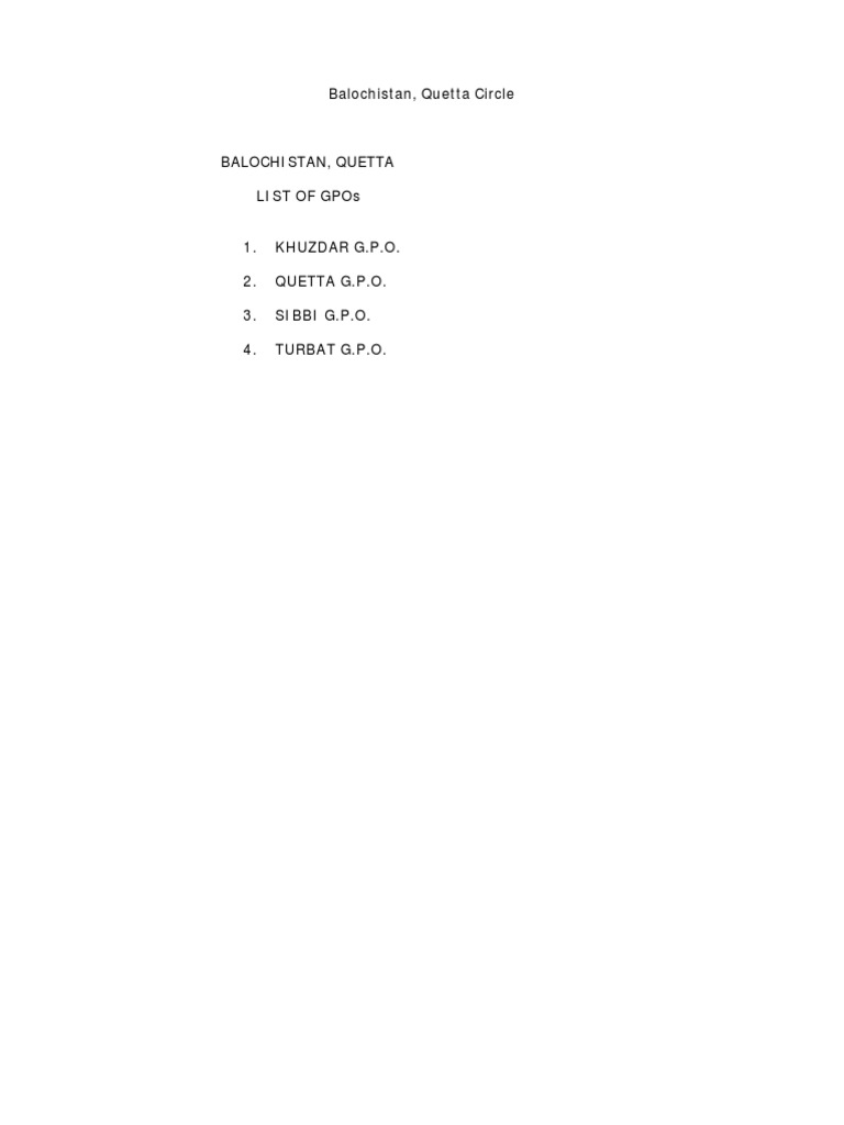 Pakistan Postal Codes Pakistan South Asia