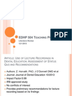 Edhp 504 Teaching Practicum Lit Review