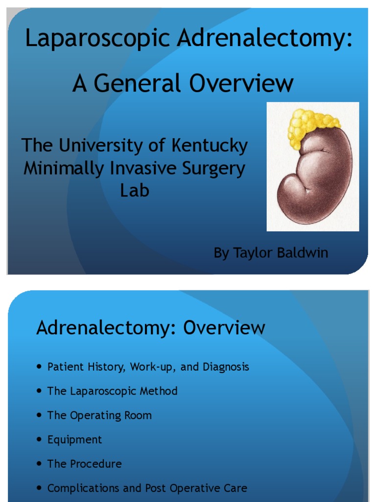 Adrenal Ectomy PDF Anesthesia Adrenal Gland