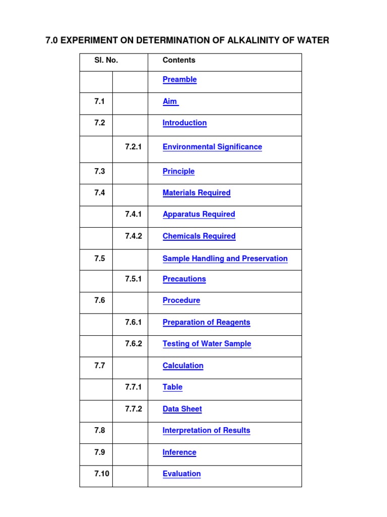 Water Alkalinity | PDF