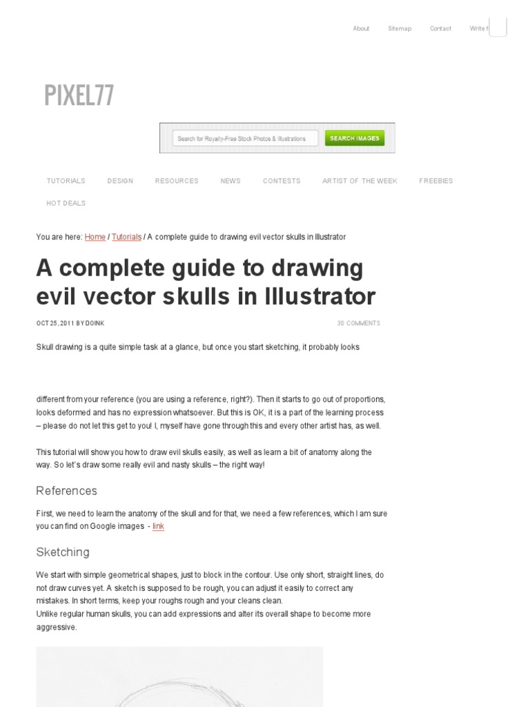 A Complete Guide To Drawing Evil Vector Skulls in Illustrator - Pixel77 ...