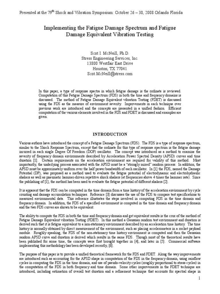 Fatigue Damage Evaluation Testing | PDF | Spectral Density | Fatigue ...