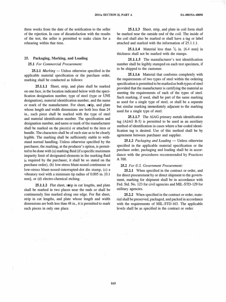 ASME SA-480 Marking and Packaging Guidelines | PDF | Sheet Metal ...
