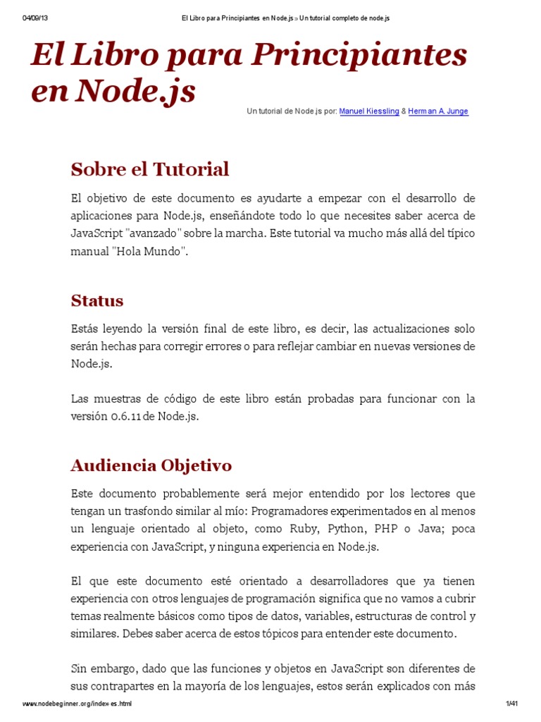 Tutorial Completo de Node.js para Principiantes | PDF | Script Java ...