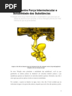 Relação entre Força Intermolecular e Solubilidade das Substâncias