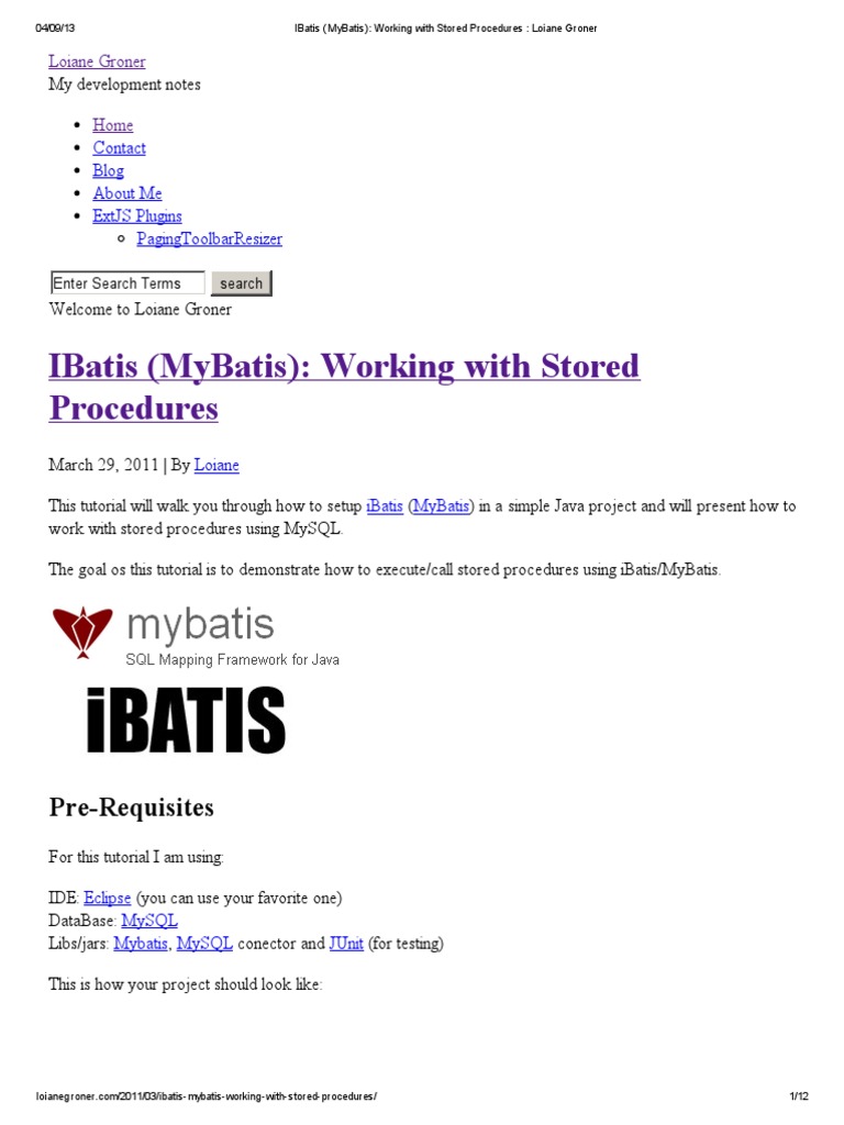 IBatis MyBatis Working With Stored Procedures - Loiane Groner | PDF ...
