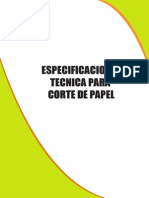 Especificaciones Tecnica para Corte de Papel