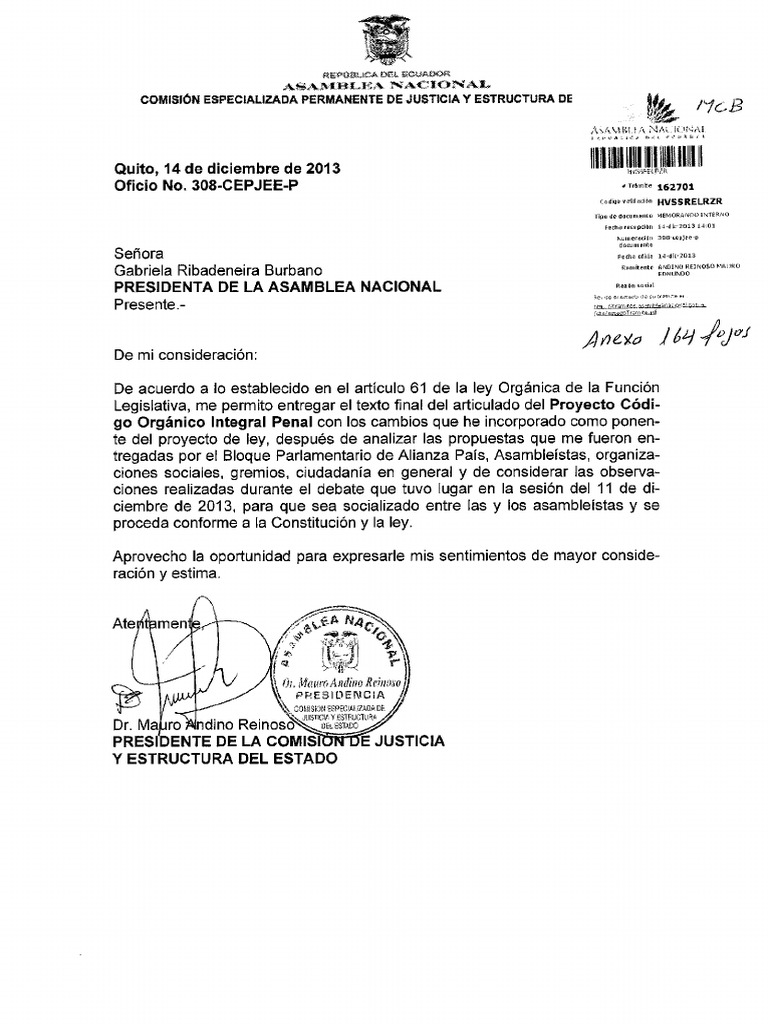 COIP Código Orgánico Integral Penal Del Ecuador