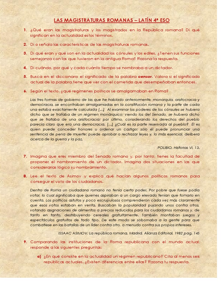 Las magistraturas romanas y su influencia en la organización política