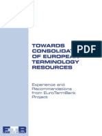 EuroTermBank Towards Consolidation of European Terminology Resources