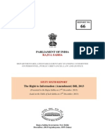 Rajaya Sabha Committee Report on Covering Political Parties Under RTI Act