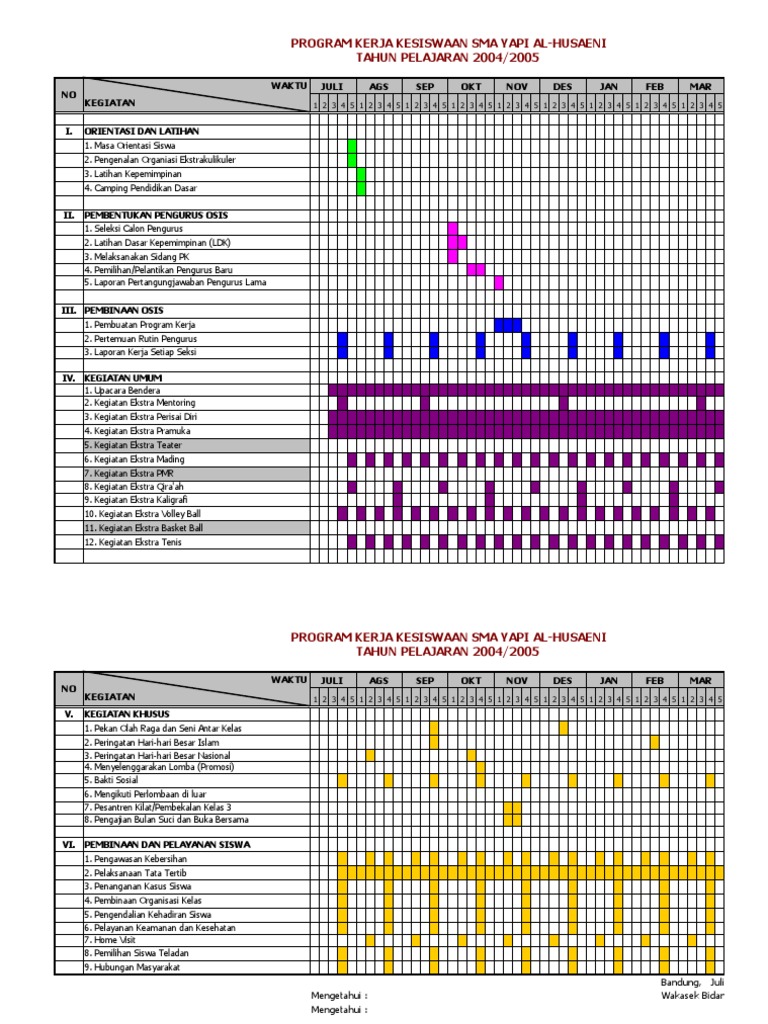 Matrik Program Kesiswaan Xls