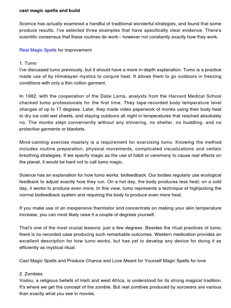 Real Magic Spells Magic Paranormal Zombies