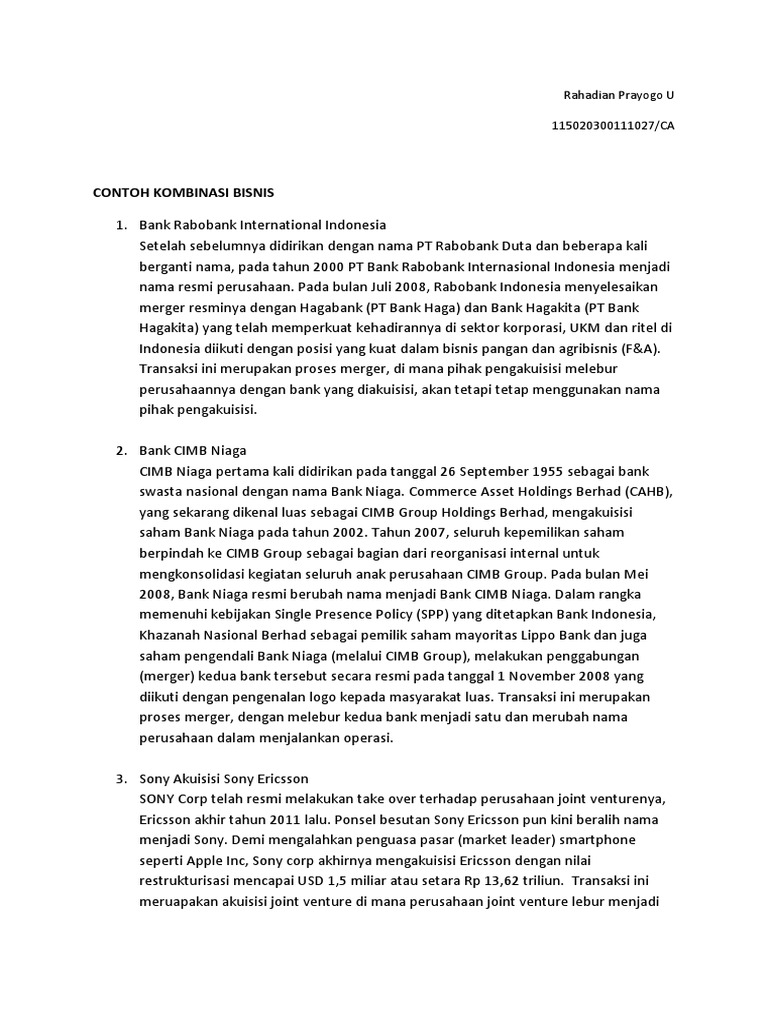 Contoh Kombinasi Bisnis Pdf