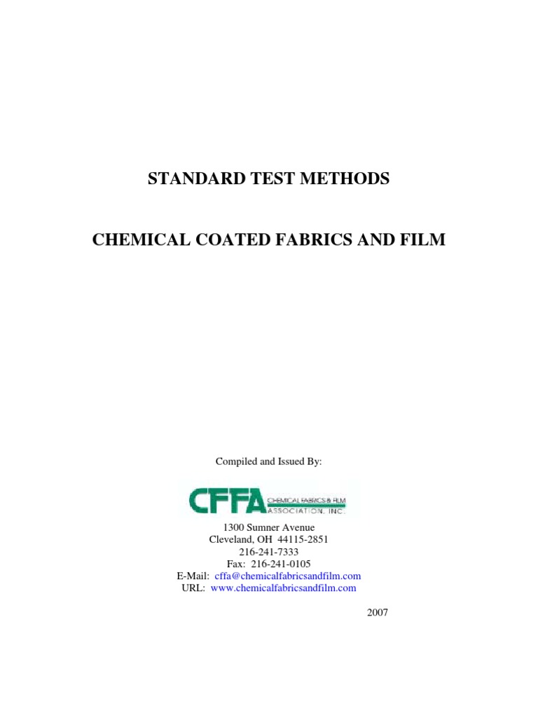 Standard Tests For Chemically Coated Fabrics & Films | PDF