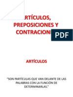 ARTÍCULO, PREPOSICIONES Y CONTRACIONES