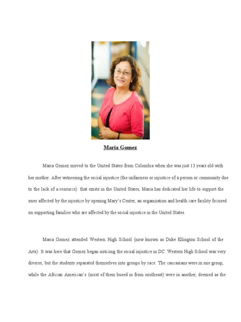 Maria Gomez: Founder of Mary’s Center | PDF | Nursing | Health Care