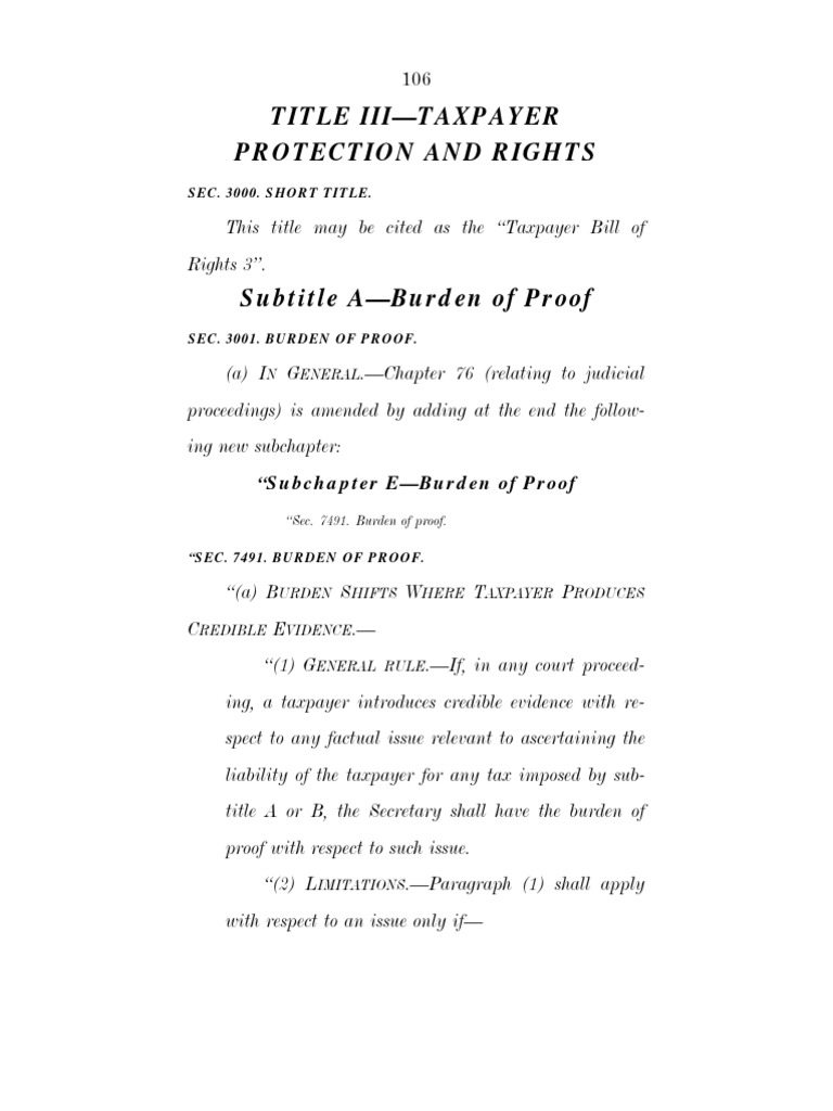 Taxpayer Bill of Rights | PDF | United States Tax Court | Internal ...