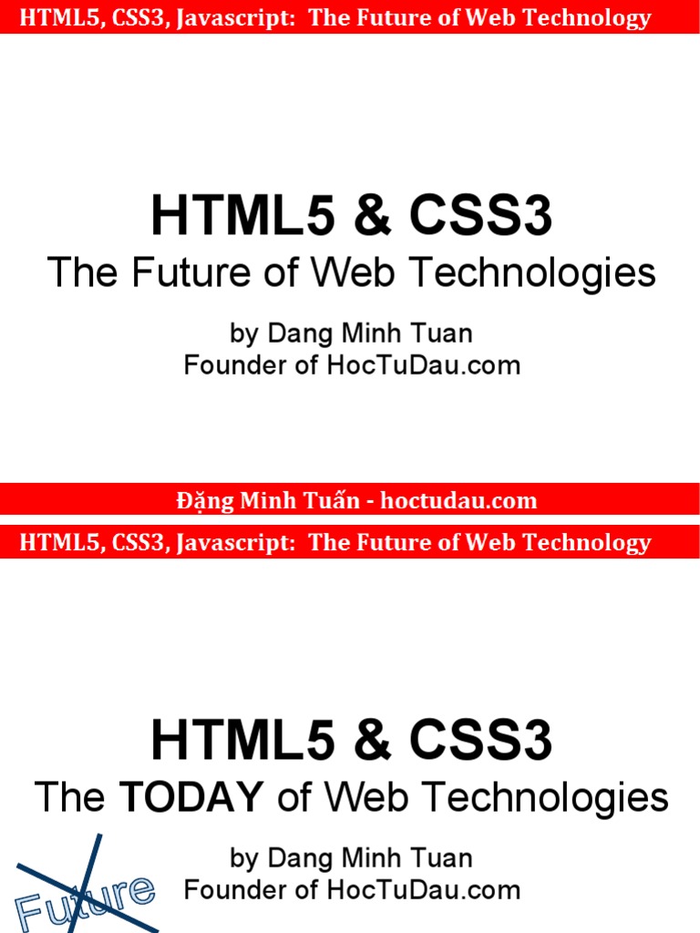 HTML5 CSS3 Javascript The Future of Web Technology | PDF | Cascading ...