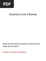 Chemistry Unit 2 Review Key