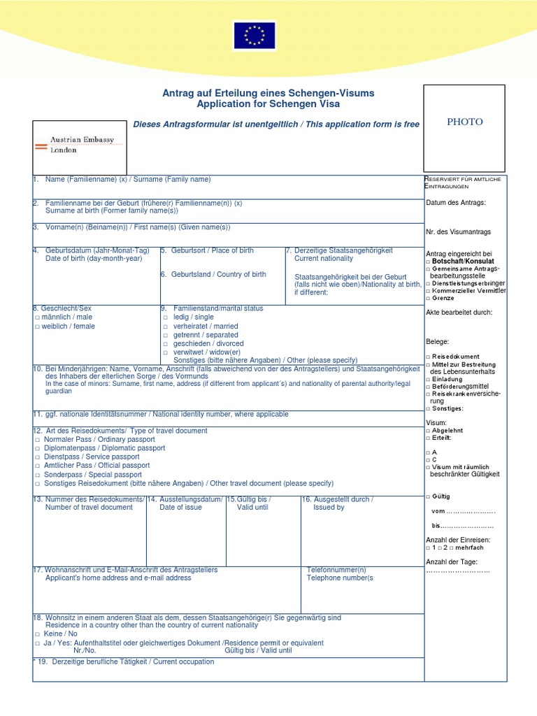 Visa Formular Antragsformular de-En Antragsformular de-En