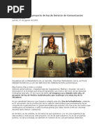 Presentacion del Proyecto de ley Medios Audiovisuales
