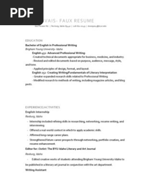 Chronological Resume
