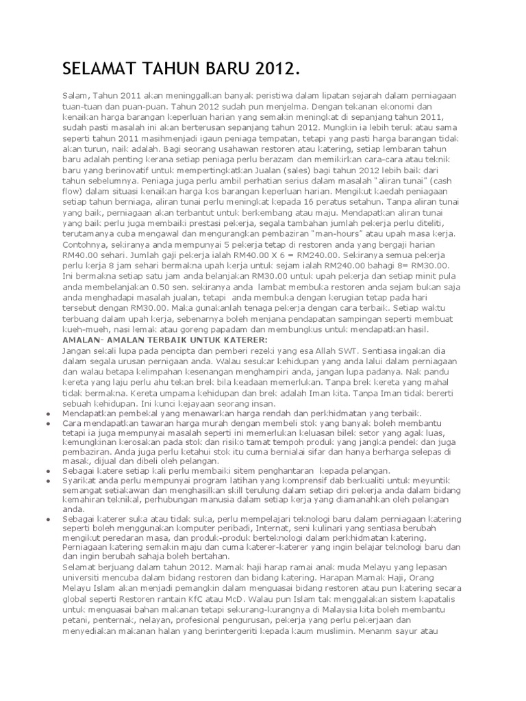 Perniagaan Restoran Pdf