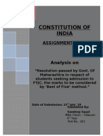 Constitution of India: Analysis On
