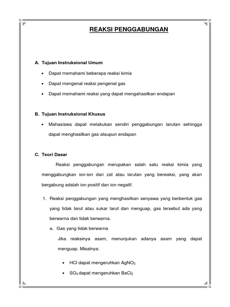 Laporan Praktikum Kimia Dasar