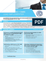 ISO 13485 Lead Implementer - Four Page Brochure