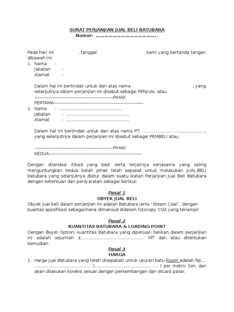 Contoh Surat Jual Beli Motosikal / Download Contoh Surat Perjanjian