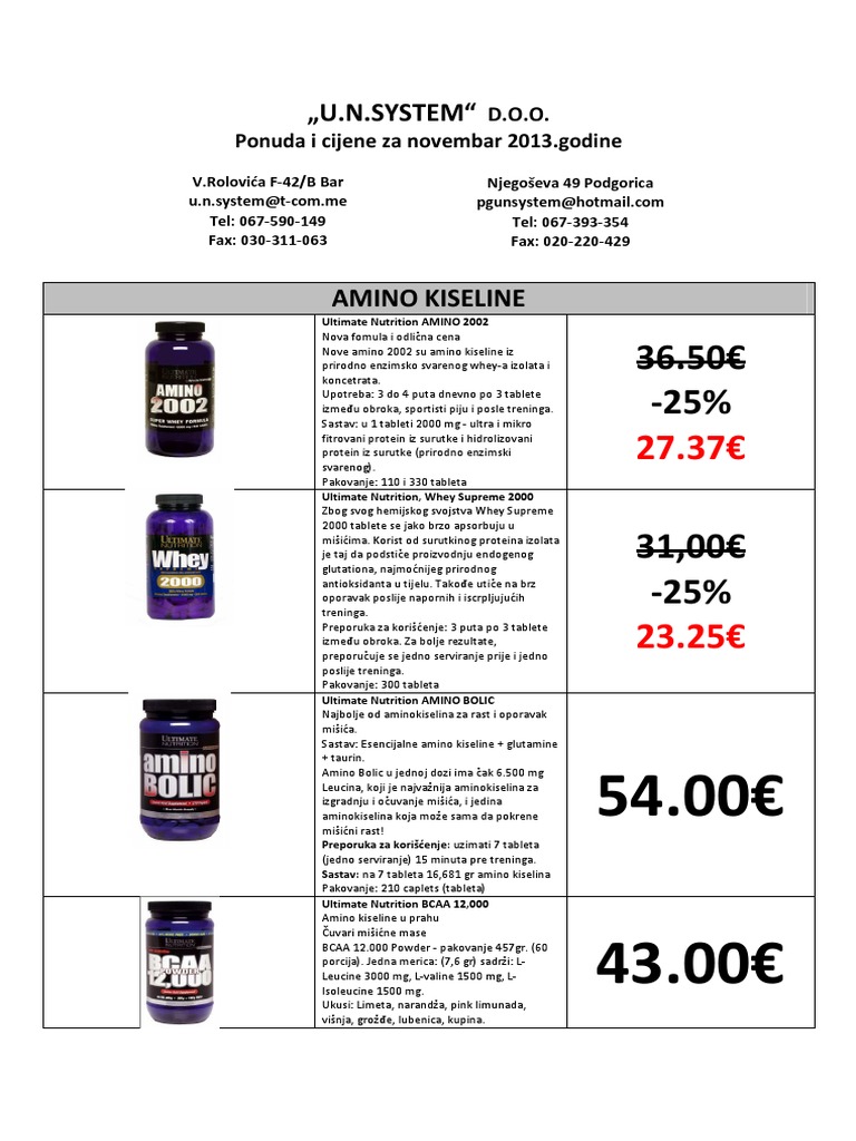 Cjenovnik | PDF