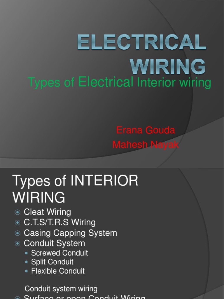 Types of Interior Wiring: Electrical | PDF
