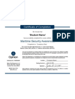 MSA Certificate