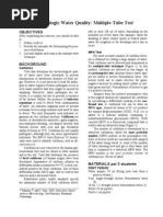 Bacteriologic Water Quality: Multiple-Tube Test: Objectives