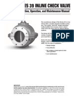 Series 39 Inline Check Valve: Installation, Operation, and Maintenance Manual