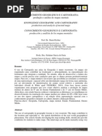 CONHECIMENTO GEOGRÁFICO E CARTOGRAFIA