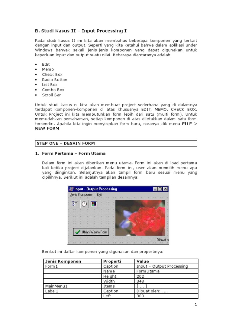 Komponen Input-Output dalam Delphi | PDF