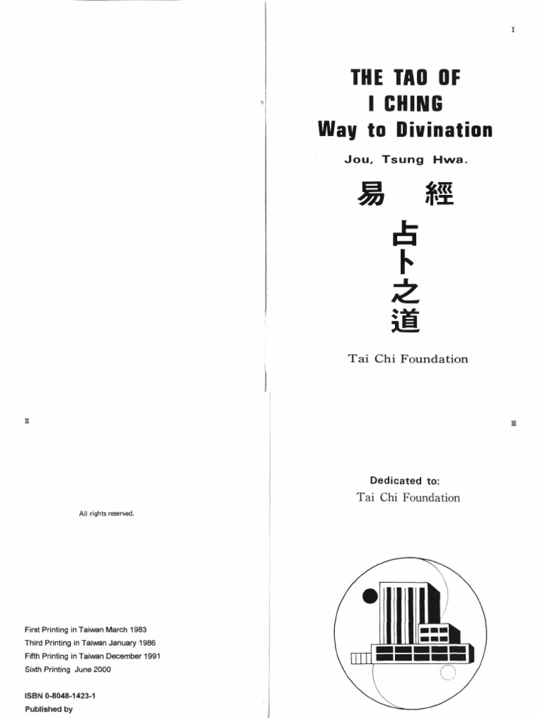 Tao of I Ching (Taoism) Jou Tsung Hwa, PDF, Yin And Yang