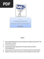 Topic - 8 (Basics) Procurement of Consumable Materials, SAP MM