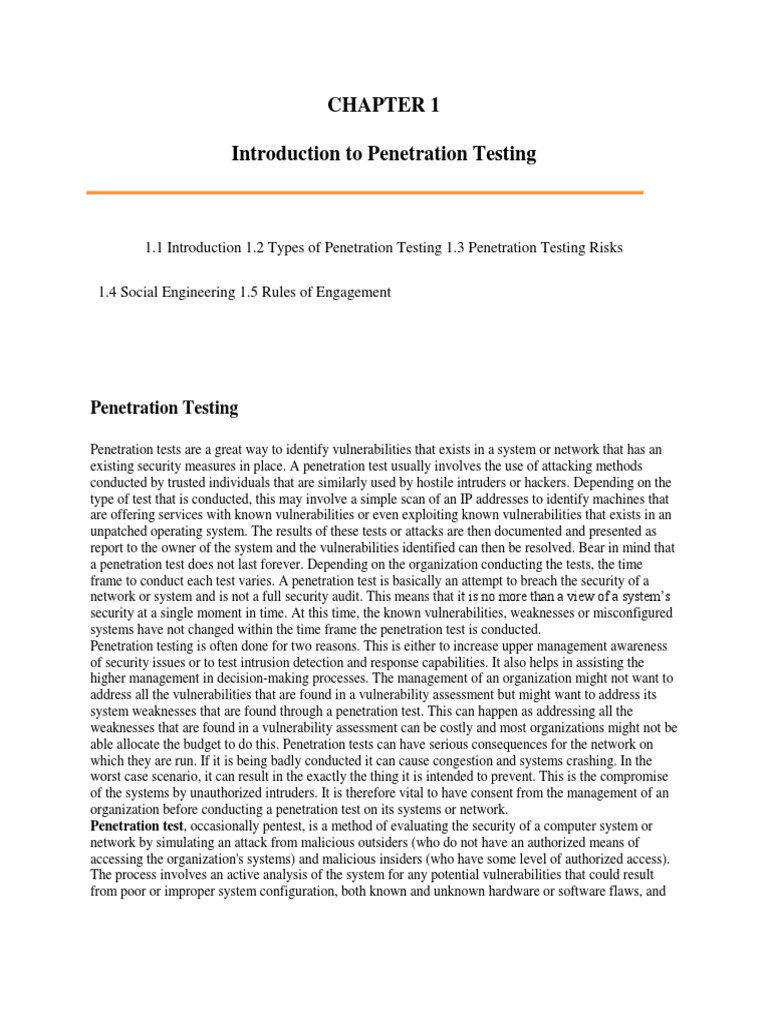 Intro to Penetration Testing Chapter | PDF | Vulnerability (Computing ...