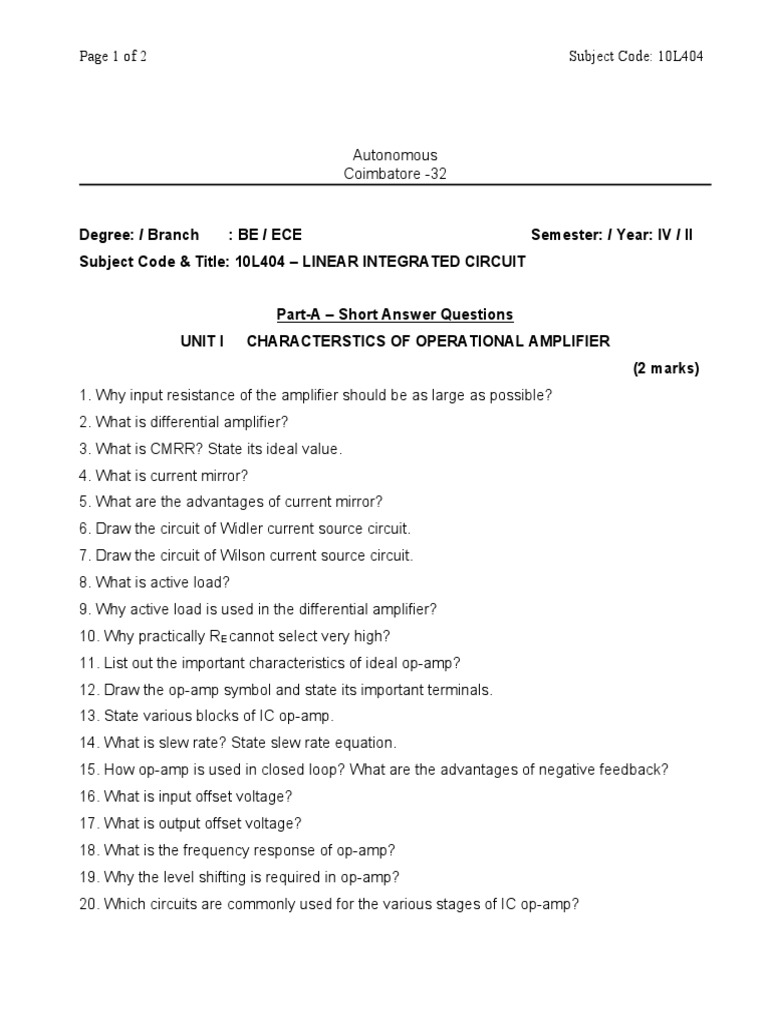 Degree: / Branch: BE / ECE Semester: / Year: IV / II Subject Code ...
