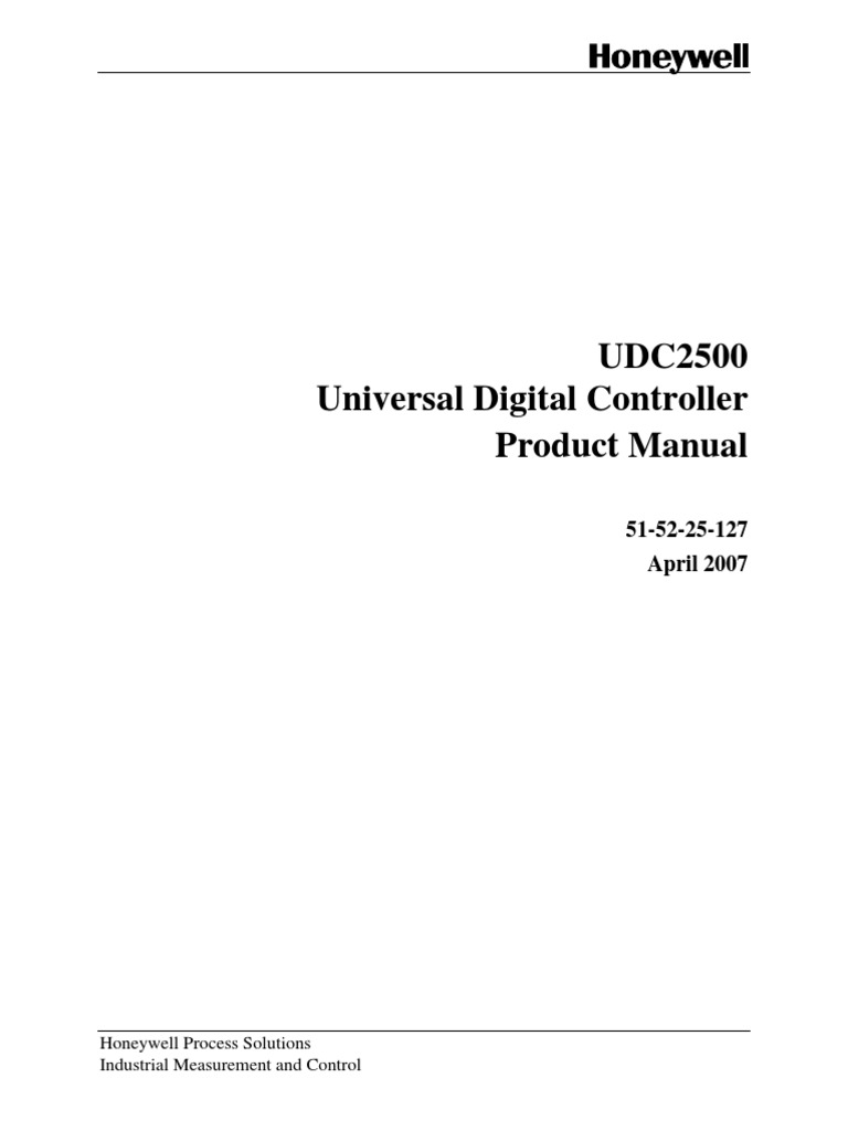 Honeywell UDC2500 Manual PDF